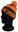 Fox Black Orange Lined Bobble Hat